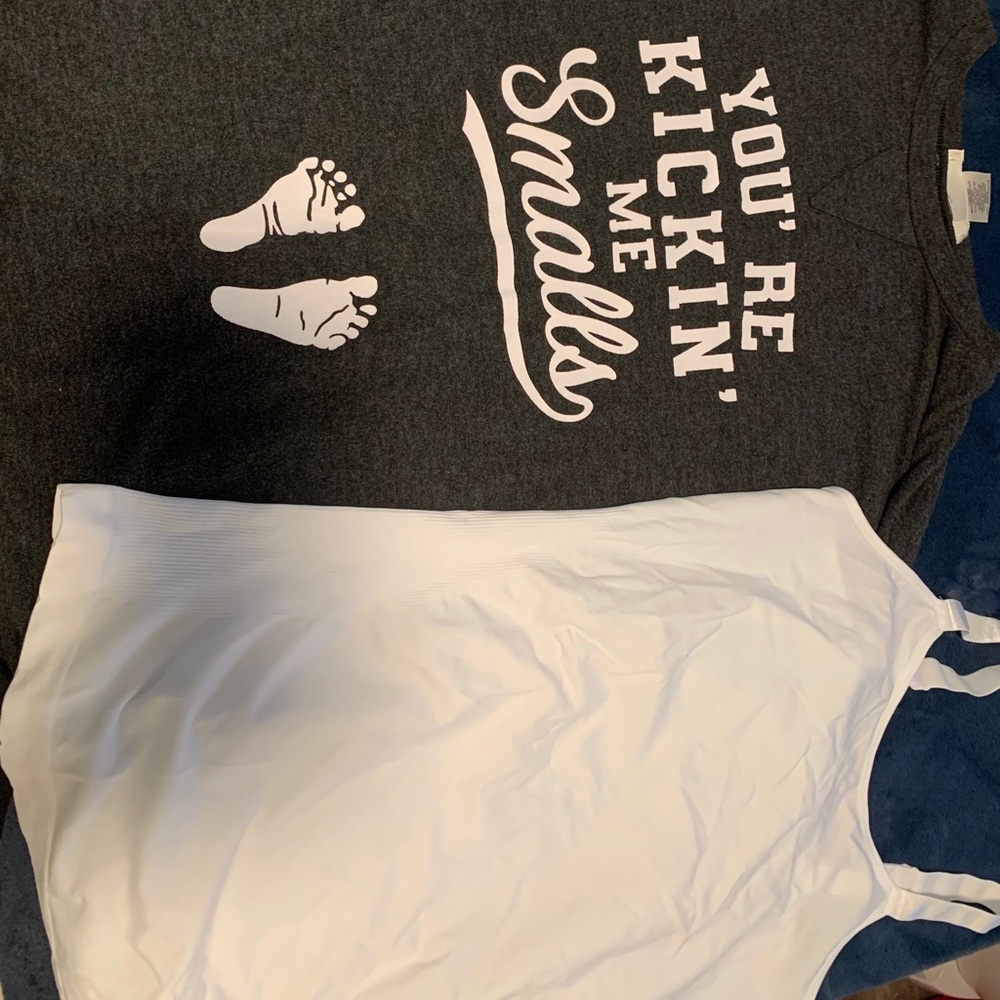 One tank top maternity shirt and one long sleeve